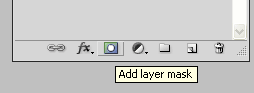 Adding a mask - select the layer to add the mask to, and then click on the "Add layer mask" button in the "Layers" palette.